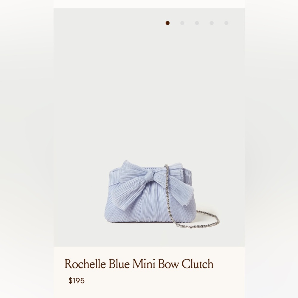 Rochelle Blue Mini Bow Clutch